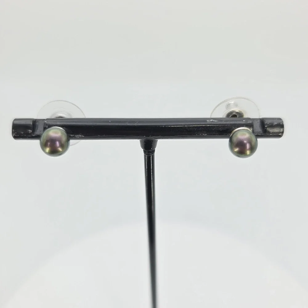 BN Signed Peacock Faux Pearl Stud Earrings 925 Sterling Silver Posts FREE $HIP!!